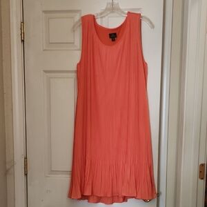 Worthington Coral Pleated Midi Dress